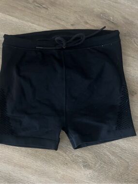 aerie Black Athletic Mesh Side Shorts